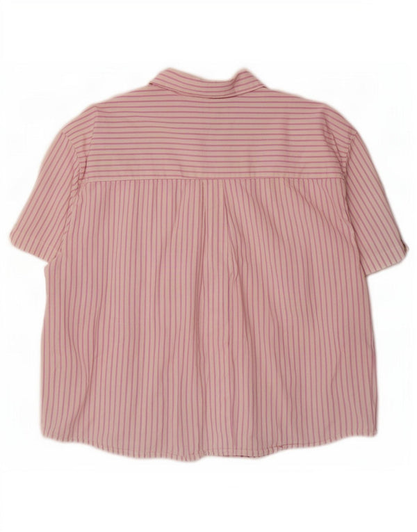 Camicia oversize a maniche corte da donna Levi's UK 18 XL Cotone gessato rosa
