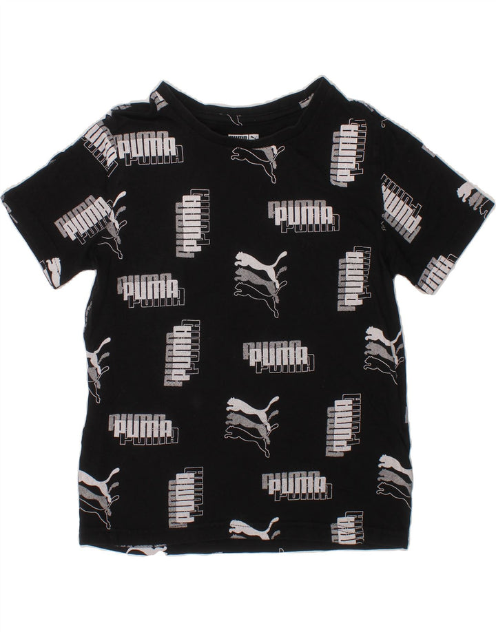 PUMA Boys Graphic T-Shirt Top 7-8 Years Small Black Vintage Puma and Second-Hand Puma from Messina Hembry 
