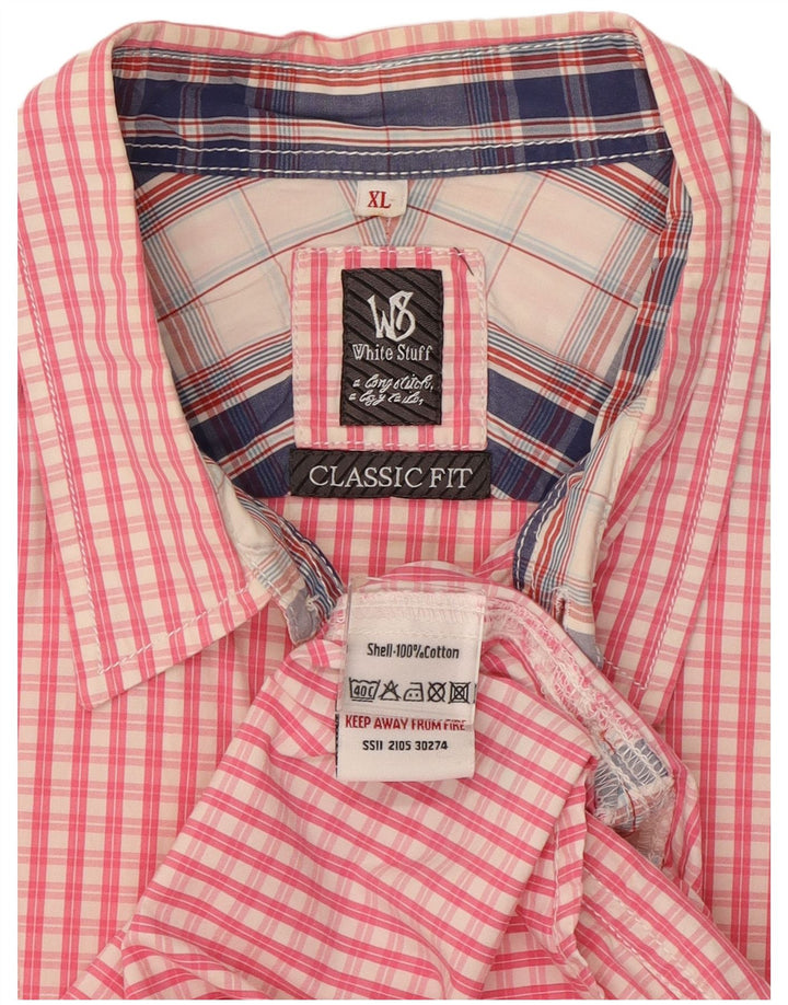 Camicia da uomo Classic Fit di White Stuff XL in cotone a quadri rosa
