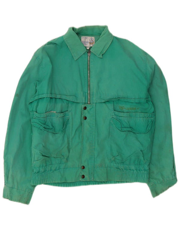POP 84 Herren Bomberjacke IT 42 XL Grüne Baumwolle