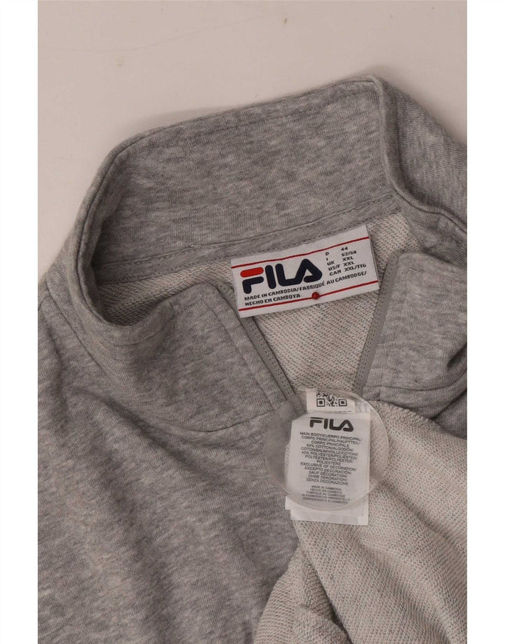 Giacca da ginnastica da uomo Fila 2XL in cotone chiazzato grigio