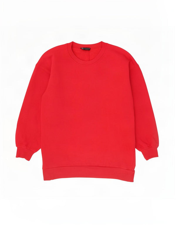 Zara Womens Oversized Sweatshirt Jumper UK 10 Small Red Cotton