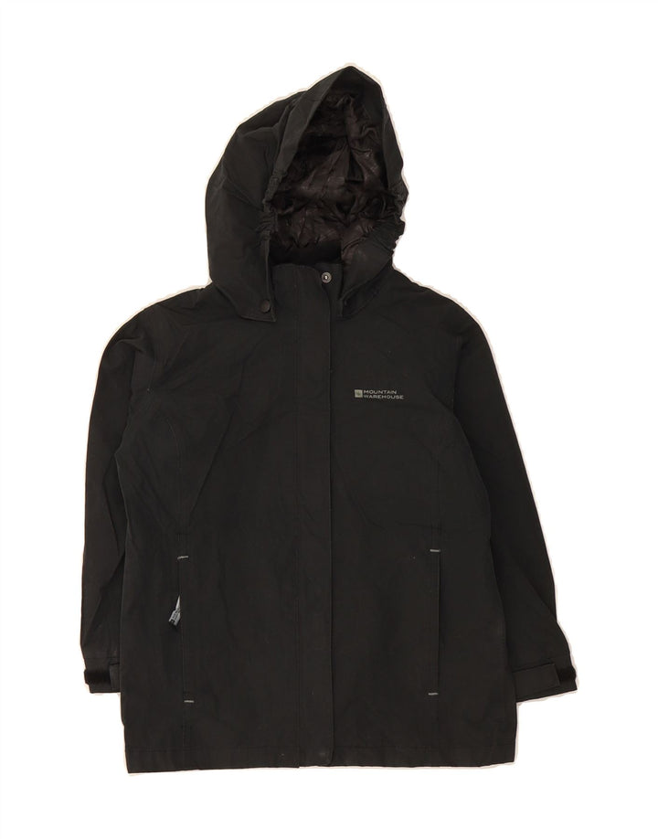 MOUNTAIN EQUIPMENT Girls Hooded Rain Jacket 7-8 Years Black Polyester Vintage Mountain Equipment and Second-Hand Mountain Equipment from Messina Hembry 
