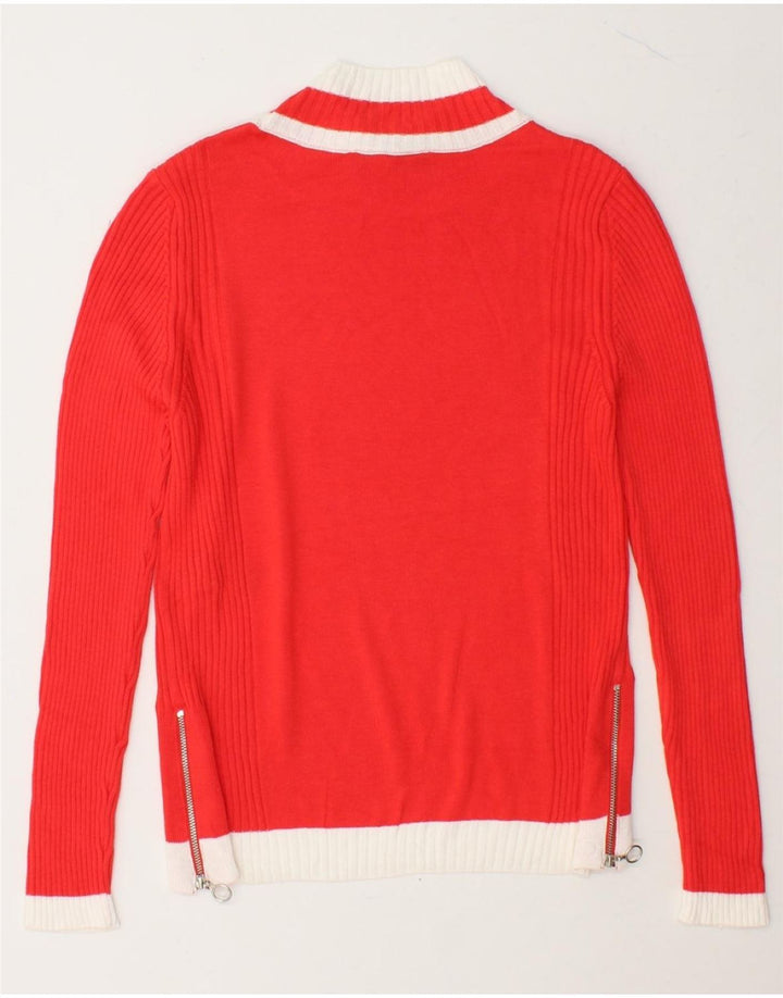 MARKS & SPENCER Womens Turtle Neck Jumper Sweater UK 10 Small Red Viscose Vintage Marks & Spencer and Second-Hand Marks & Spencer from Messina Hembry 