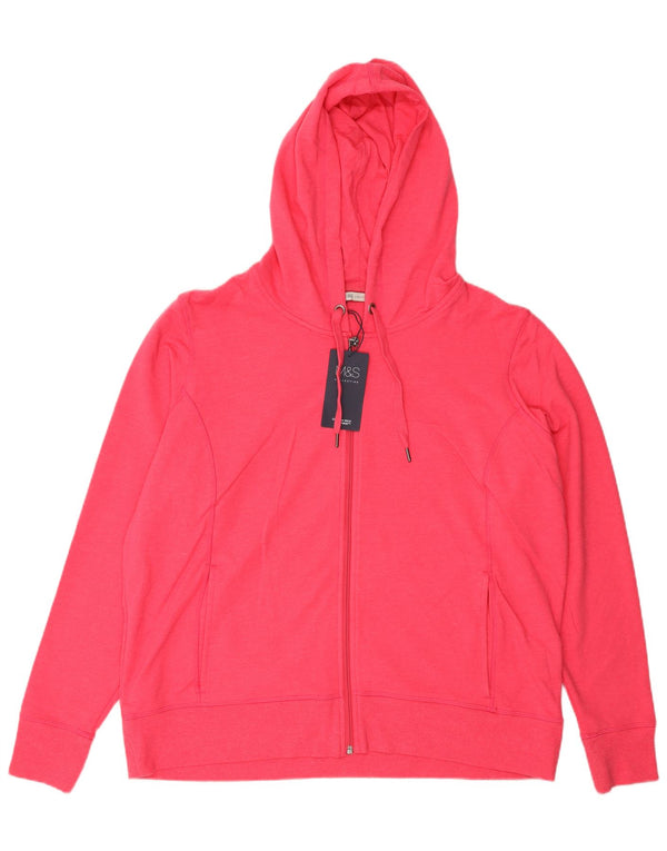 Pulover pentru femei Marks & Spencer, cu fermoar, 22 UK 22 3XL, bumbac roz