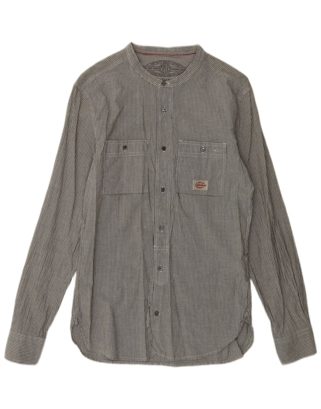 REPLAY Chemise Homme Petite Rayure Grise Coton