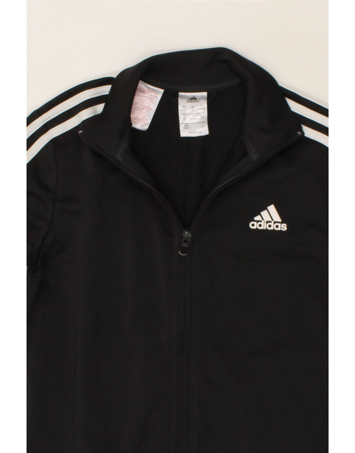 ADIDAS Boys Graphic Tracksuit Top Jacket 11-12 Years Black Polyester Vintage Adidas and Second-Hand Adidas from Messina Hembry 