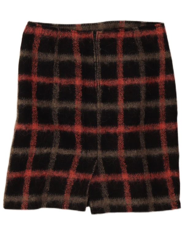 Steilmann  Womens Straight Skirt UK 14 Large W32  Black Plaid Acrylic