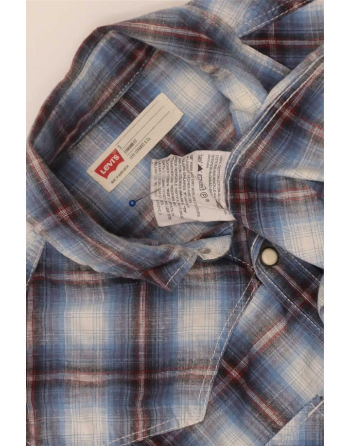 Levi's Camisa de corte estándar para hombre de algodón a cuadros azules pequeños