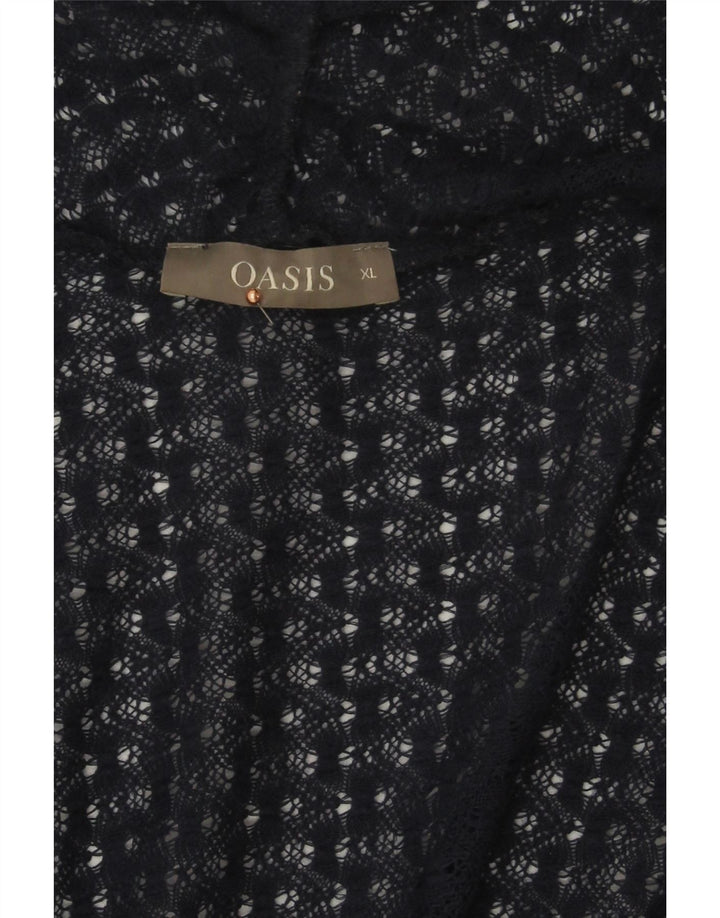 OASIS Womens Oversized Open Cardigan Sweater UK 18 XL Navy Blue Polyester Vintage Oasis and Second-Hand Oasis from Messina Hembry 