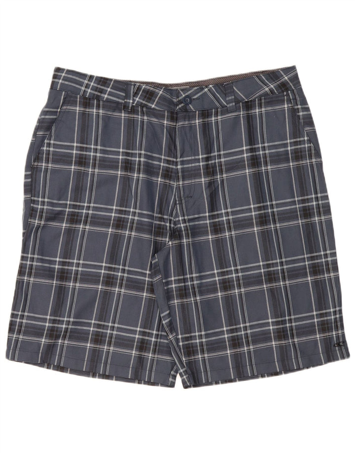 O'Neill Mens Chino Shorts W40 XL Navy Blue Plaid Polyester