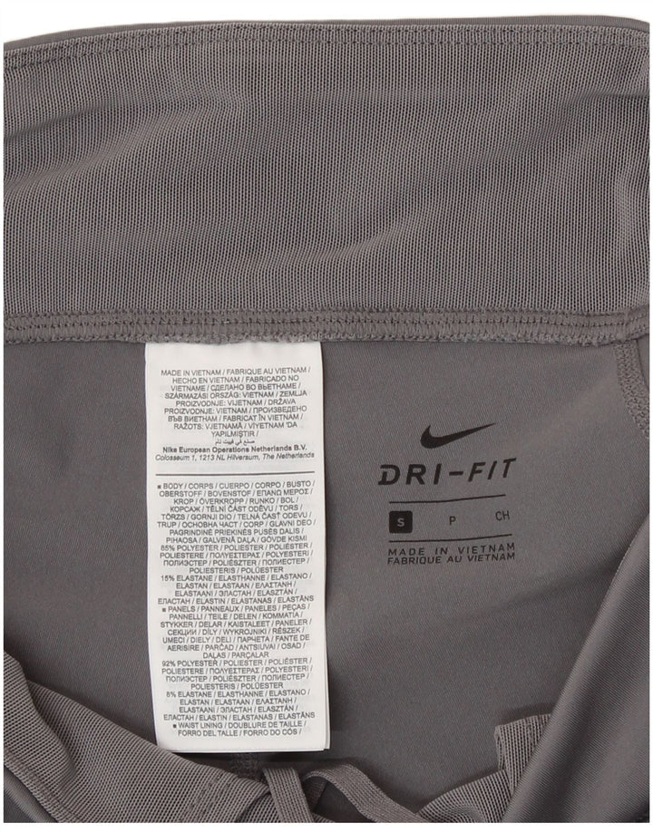Nike Womens Dri Fit Capri Leggings UK 10 Small  Grey Polyester