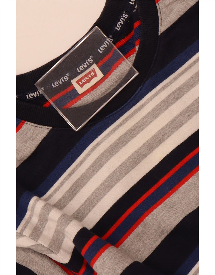 Levi's Uomo Felpa Maglione Piccolo a Righe Multicolori
