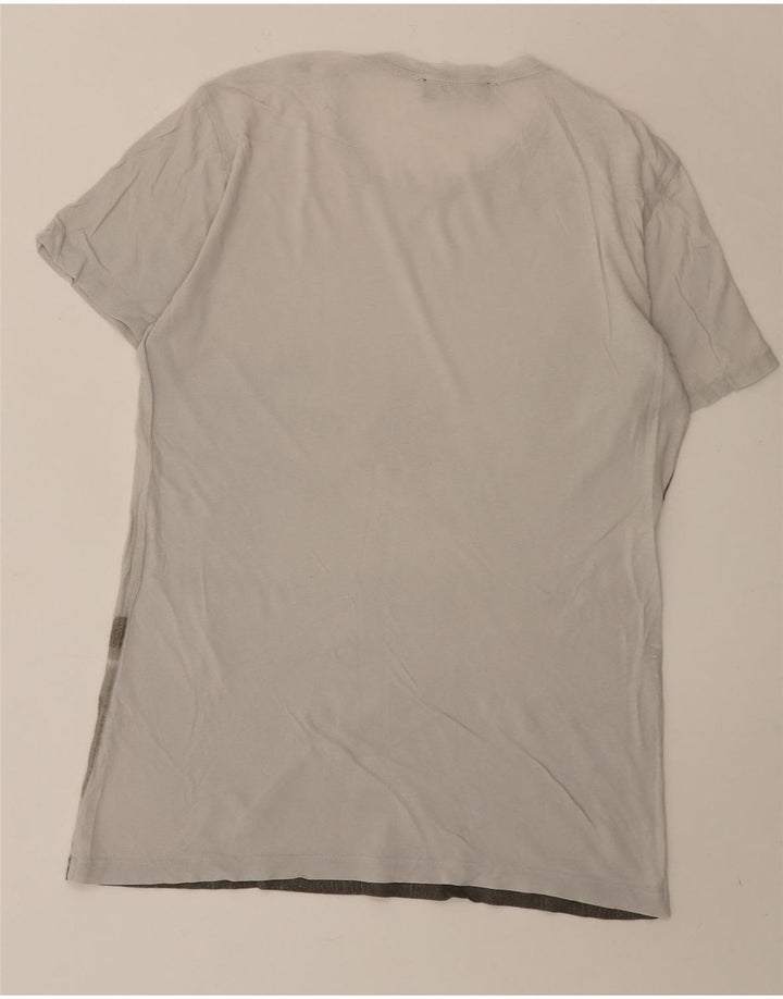 TRUSSARDI Mens Graphic T-Shirt Top Small Grey Cotton