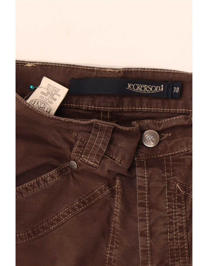 Jeckerson Mens Bermuda Shorts W30 Medium Brown Cotton