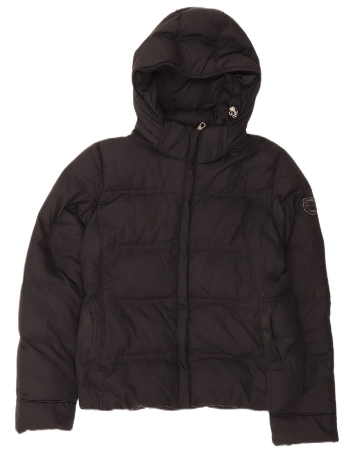 Champion Womens Hooded Padded Jacket UK 14 Medium Black Polyester