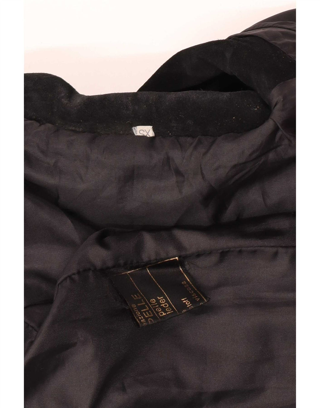 Vintage Womens 4 Button Suede Leather Jacket UK 6 XS Black Leather