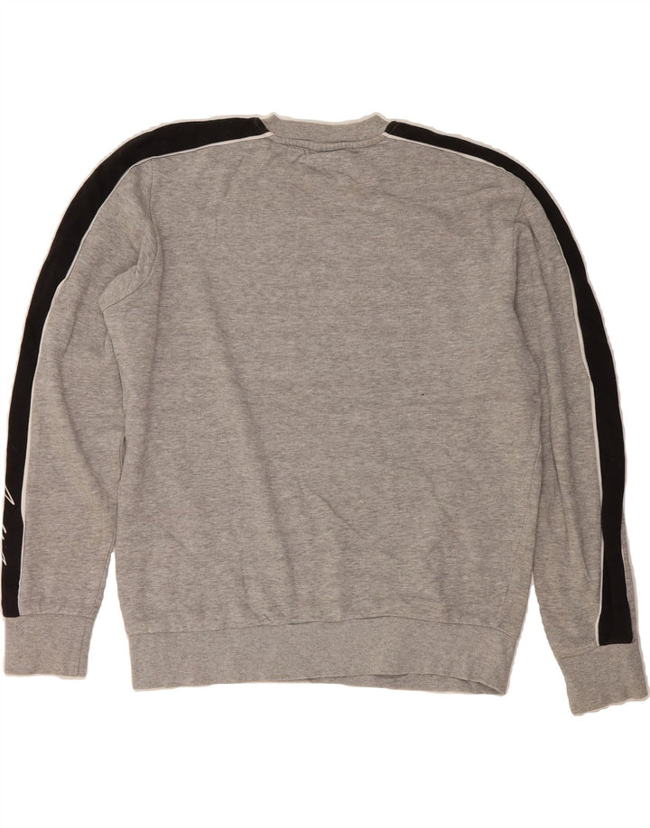JACK & JONES Mens Graphic Sweatshirt Jumper Medium Grey Colourblock Cotton Vintage Jack & Jones and Second-Hand Jack & Jones from Messina Hembry 