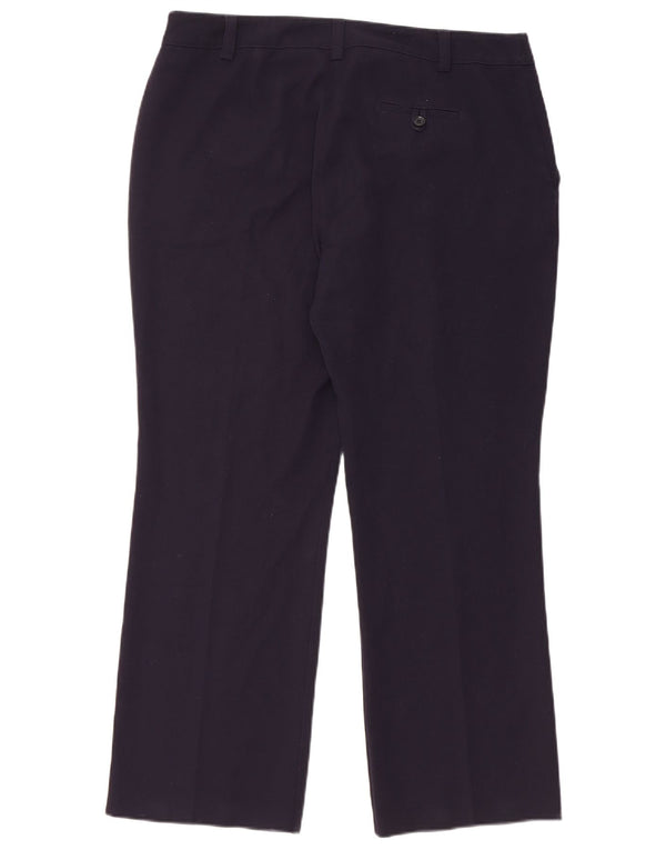 Marks & Spencer Womens Straight Suit Trousers UK 16 Large W34 L27 Navy Blue
