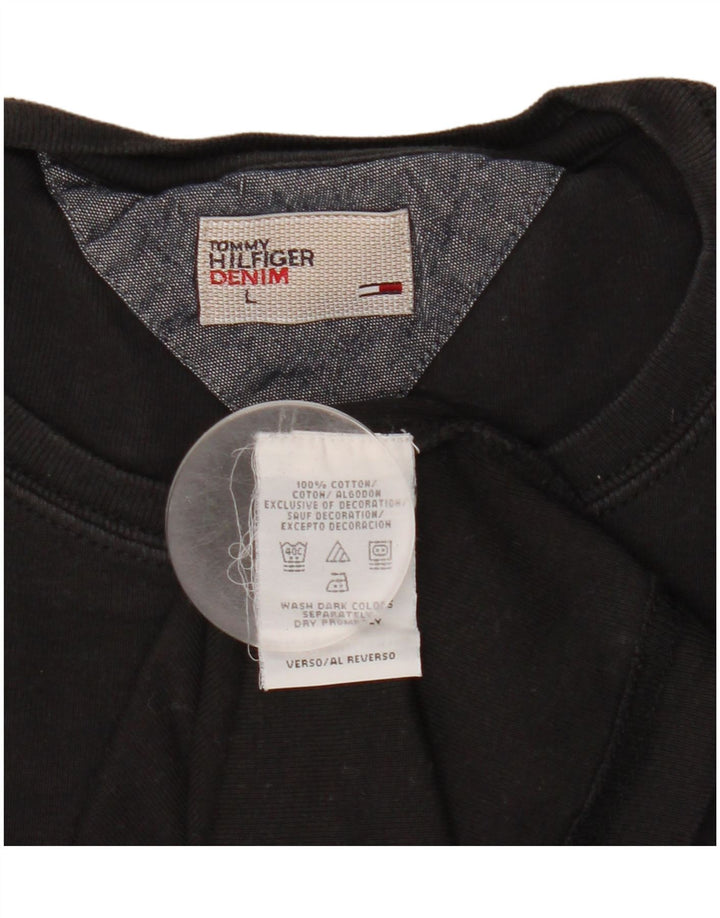 Tommy Hilfiger Mens Top Long Sleeve Large Black Cotton