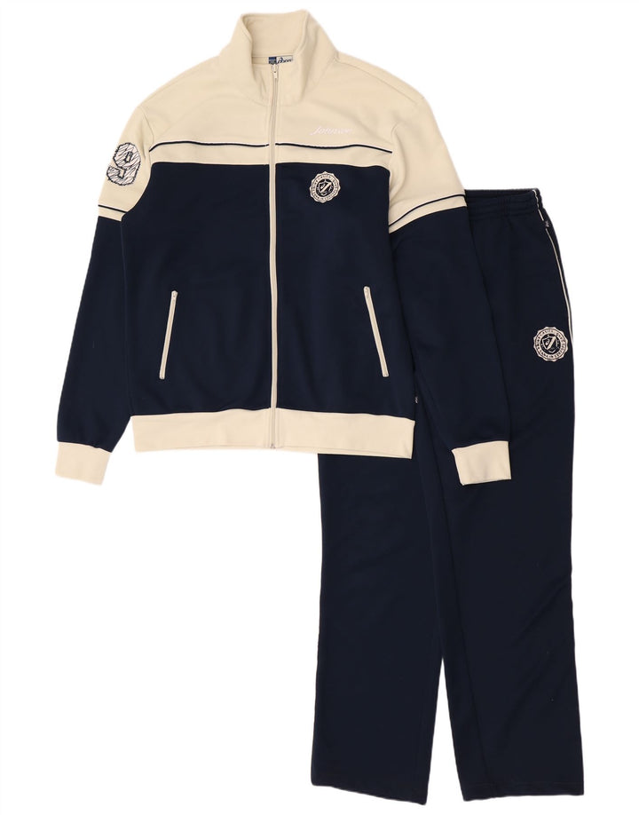 Oasis Mens Graphic Full Tracksuit XL  Navy Blue Colourblock Polyester