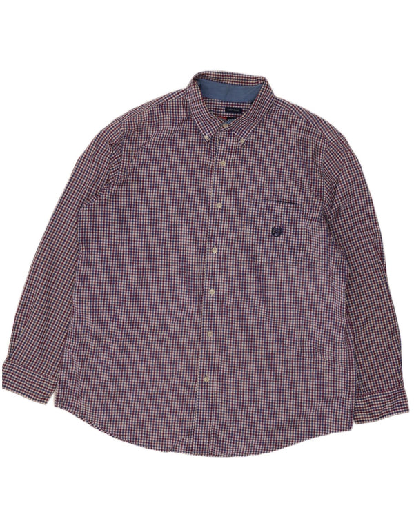 Chaps Mens Shirt XL Blue Gingham Cotton