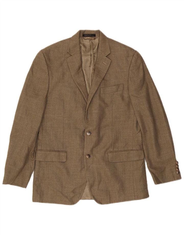 Chaps Mens 2 Button Blazer Jacket UK 38 Medium Beige Polyester