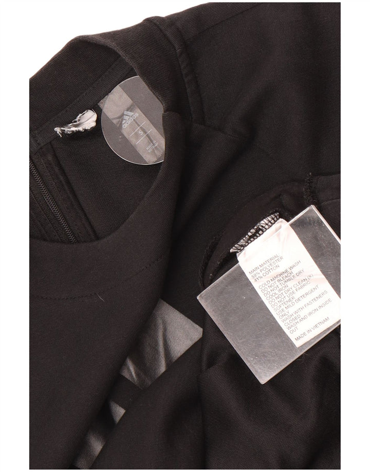 Adidas Womens Graphic Oversized Sweatshirt Jumper UK 10 Small Black