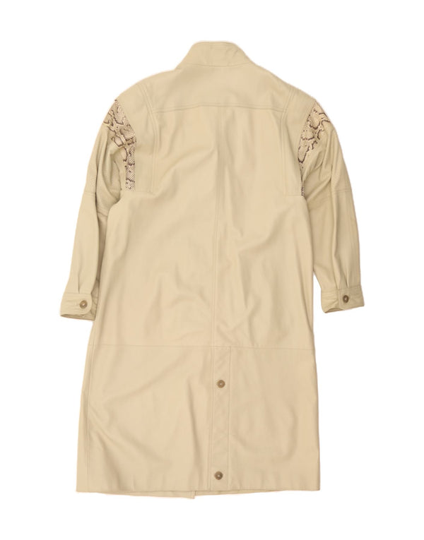 Cappotto in pelle da donna VINTAGE UK 18 XL Beige