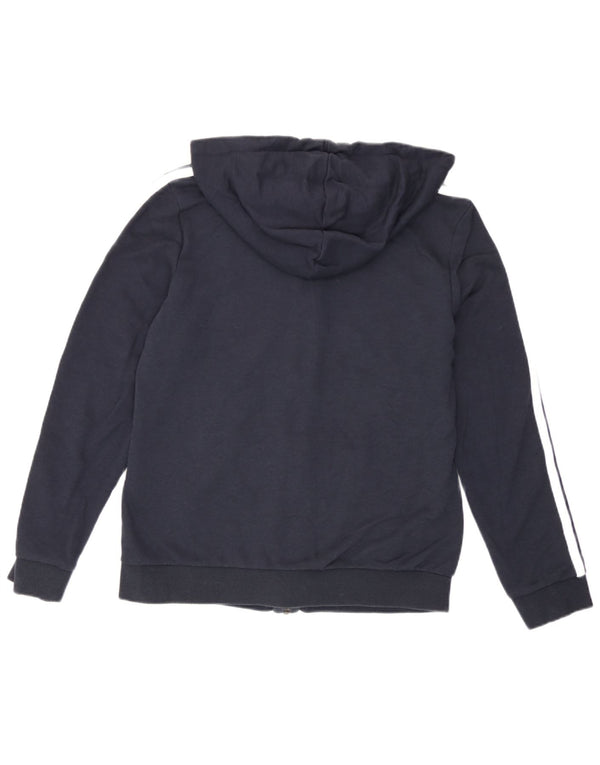 Adidas hættetrøje med lynlås til kvinder UK 12/14 Medium marineblå bomuld