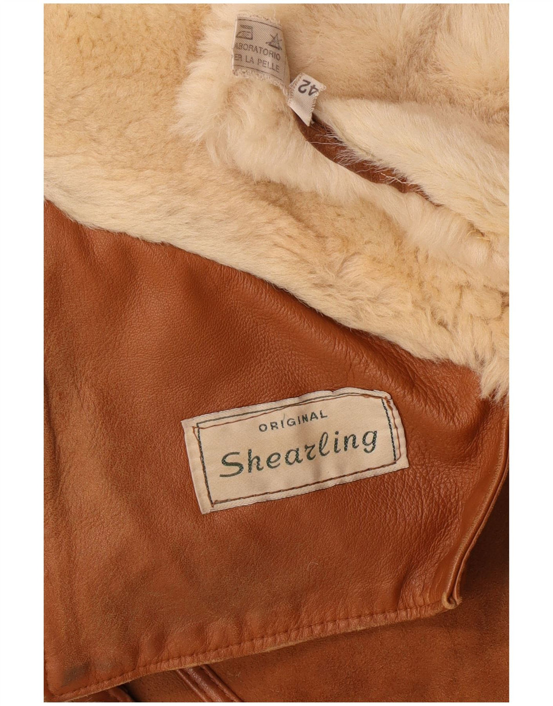Vintage Dame Shearling Jacket IT 42 Medium Beige Shearling