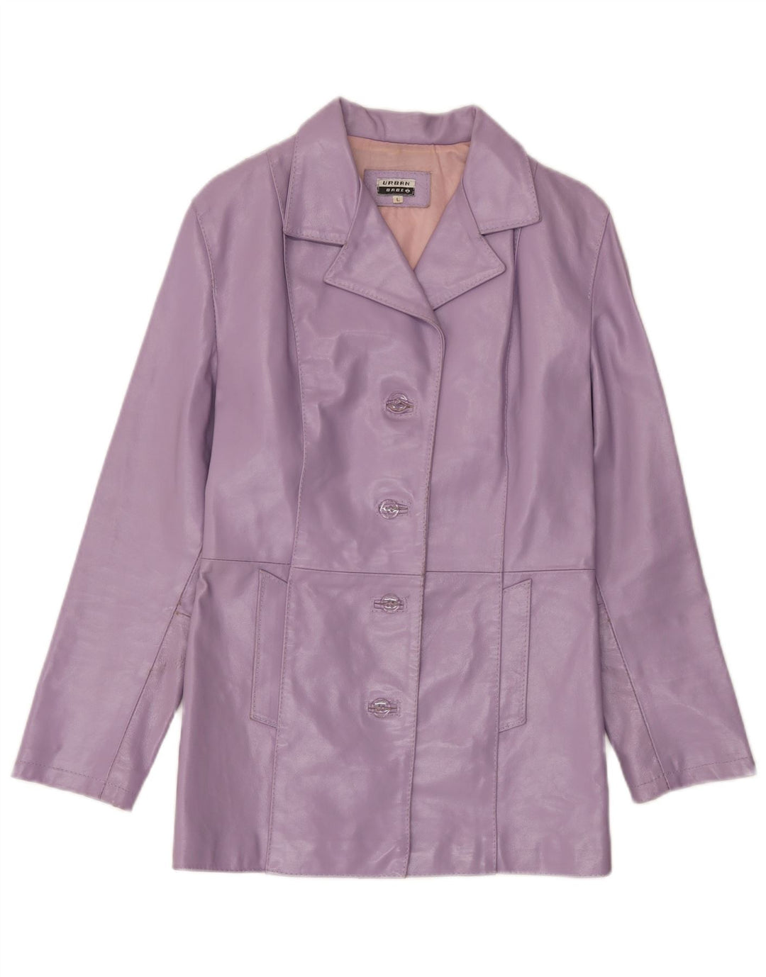 Vintage Womens Leather Jacket UK 14 Large Purple