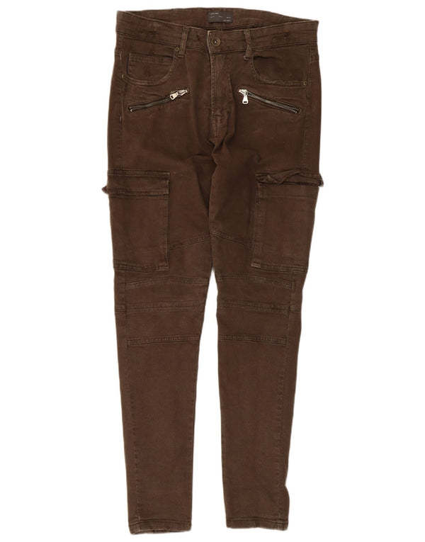 Zara Mens Slim Cargo nadrág EU 44 Large W34 L29 Khaki