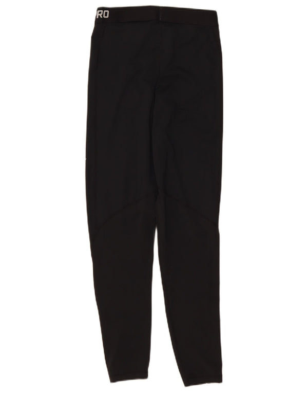 Nike Womens Dri Fit Graphic Leggings UK 12 Medium Black Polyester