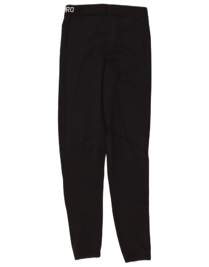 Nike Womens Dri Fit Graphic Leggings UK 12 Medium Black Polyester