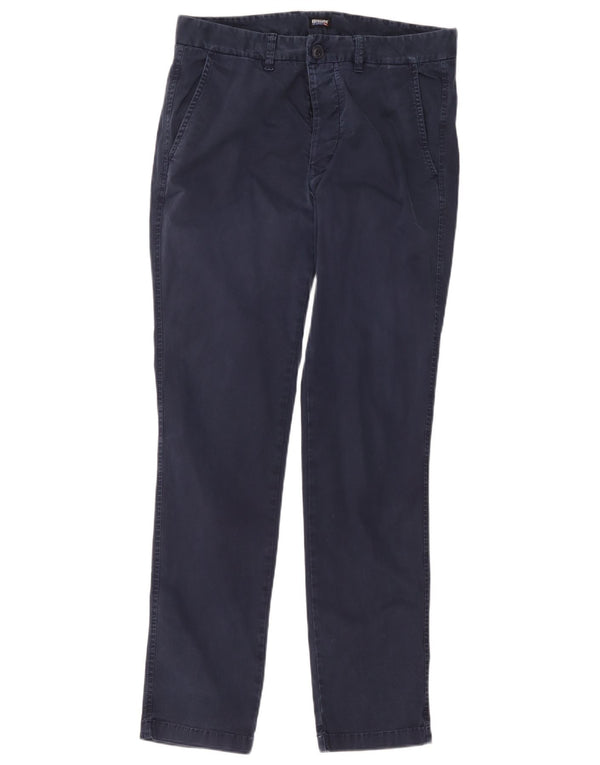 Blauer Mens Slim Chino Pantalones W34 L33 Azul Marino Algodón