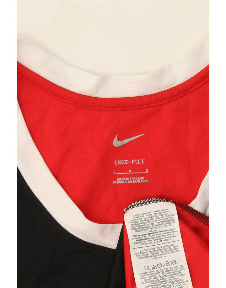 Nike Mens Graphic Vest Top Large Red Colourblock Polyester