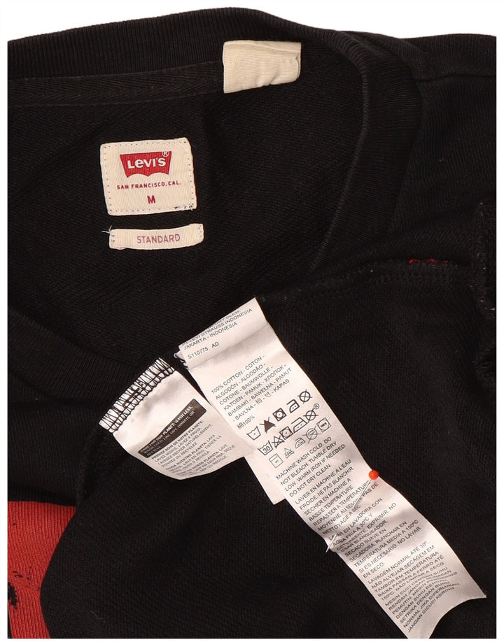 Levi's Mens Standard Graphic Sweatshirt Jumper Medium Black Cotton