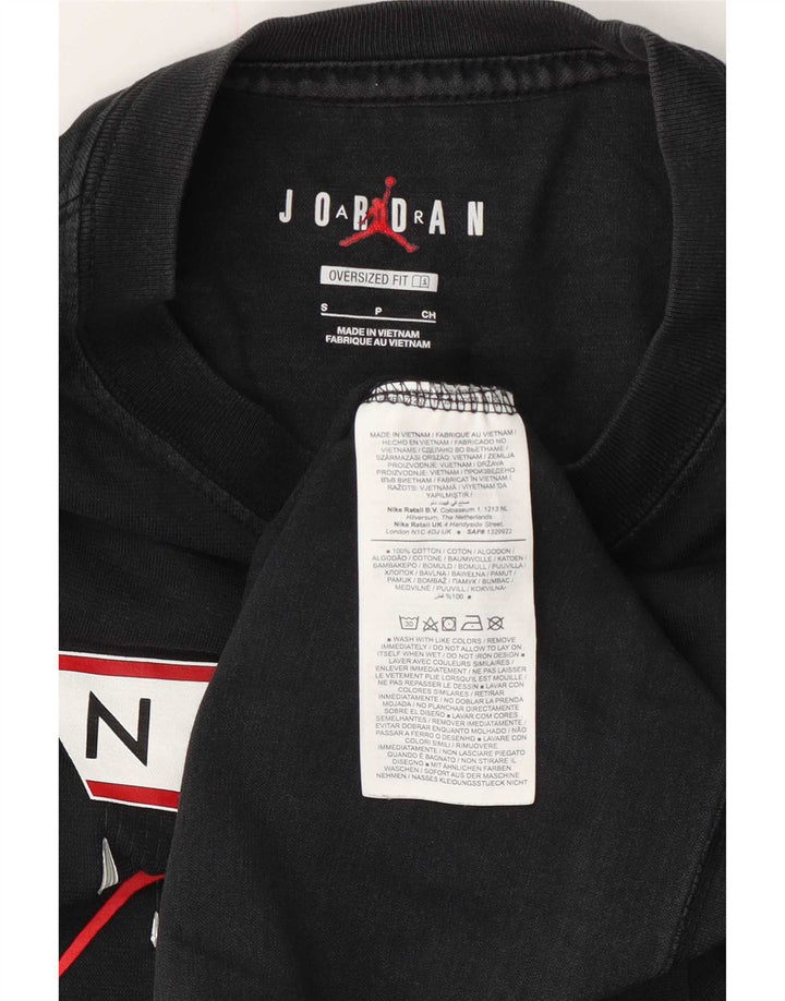 Męski T-shirt oversize z grafiką Jordan, mały, czarny, bawełniany
