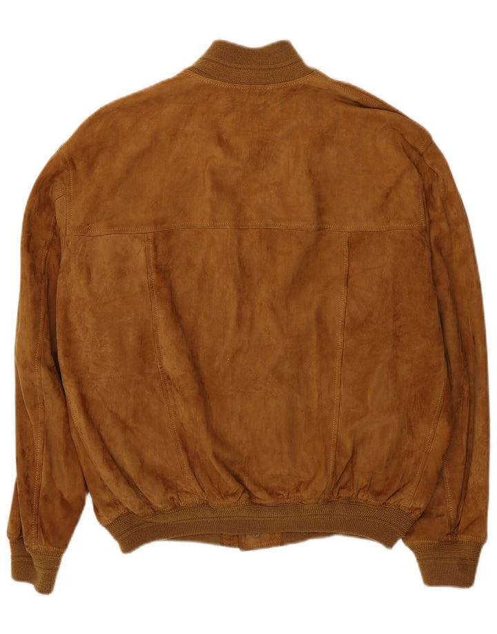 Vintage Mens Suede Bomber Jacket UK 42 XL Brown