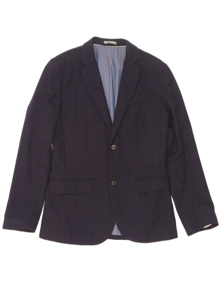 Gap Mens 2 Button Blazer Jacket UK 36 Small Navy Blue Striped Wool