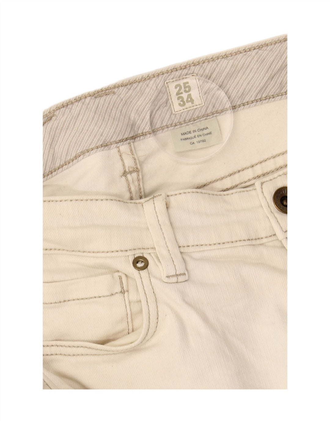 TIMBERLAND Womens Straight Jeans W25 L30 White Cotton