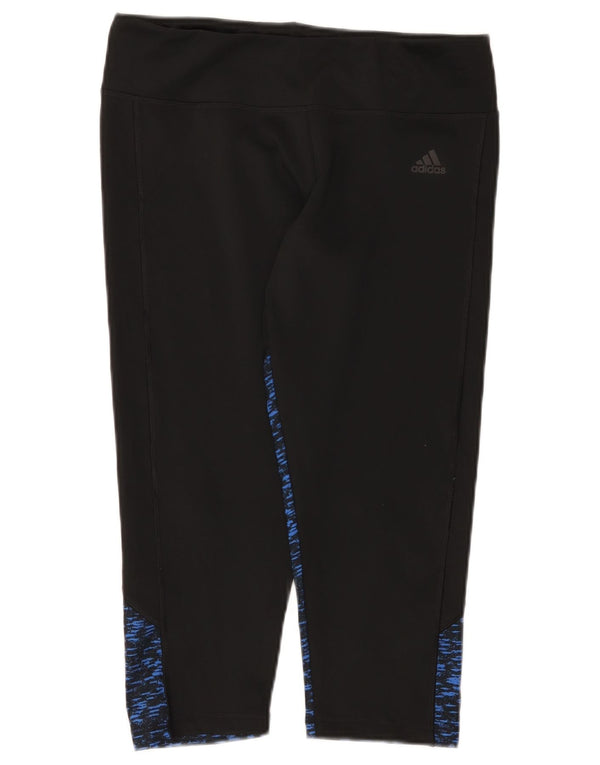 Leggings Adidas Climalite Capri da donna UK 16/18 Large Nero screziato