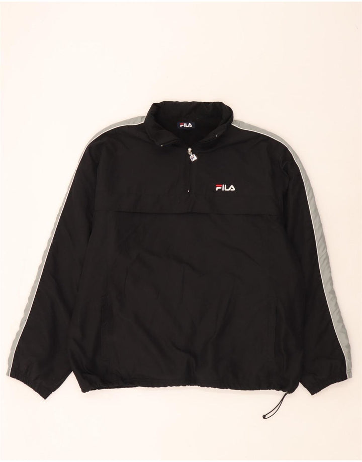 Fila Mens Pullover Windbreaker Jacket UK 42 XL Black Polyester