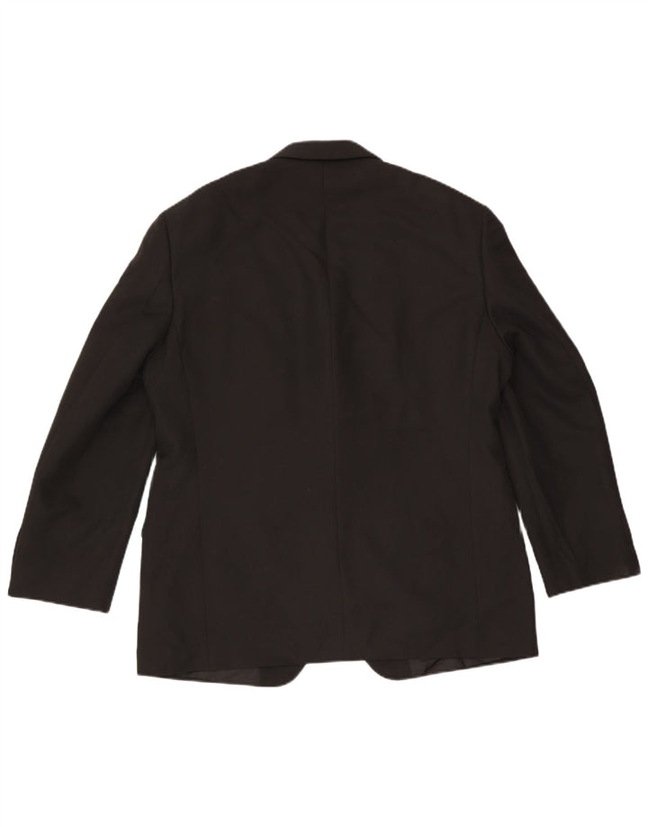 Marks & Spencer Mens 3 Button Blazer Jacket UK 42 Large Black Polyester