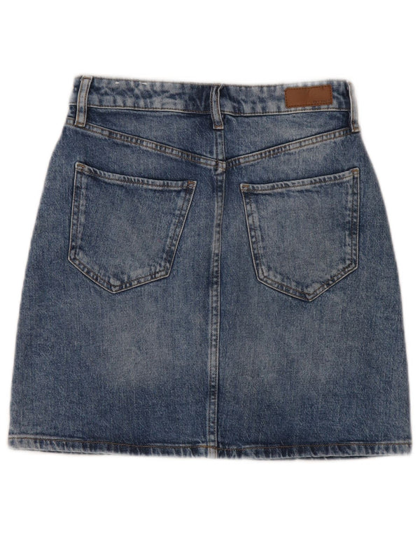 Mini gonna in denim da donna Fat Face UK 6 XS W26 cotone blu