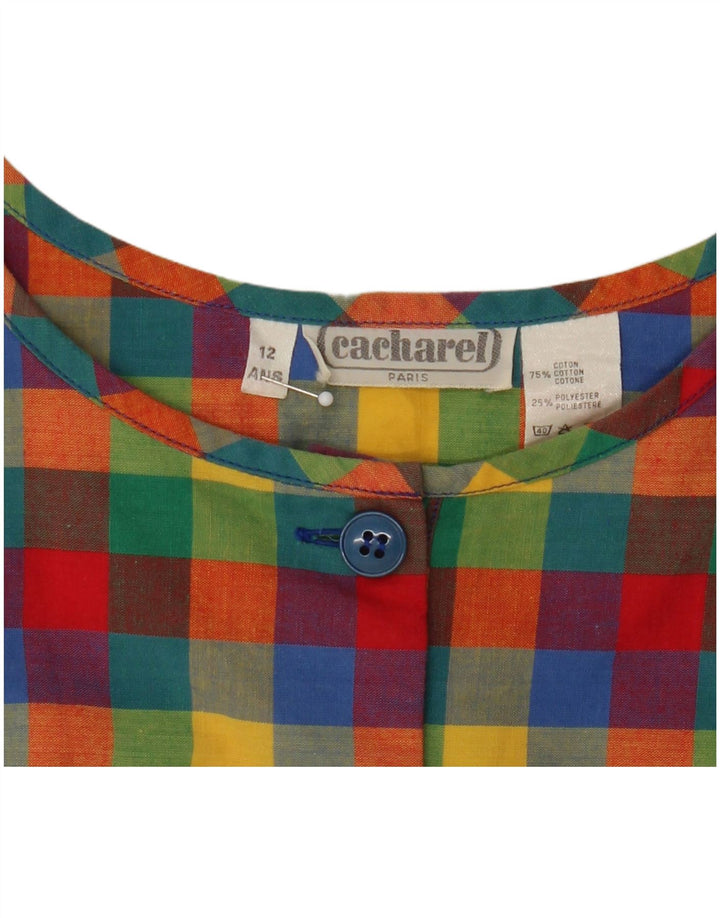 Abito a trapezio senza maniche da donna Cacharel US 12 grande percalle multicolore