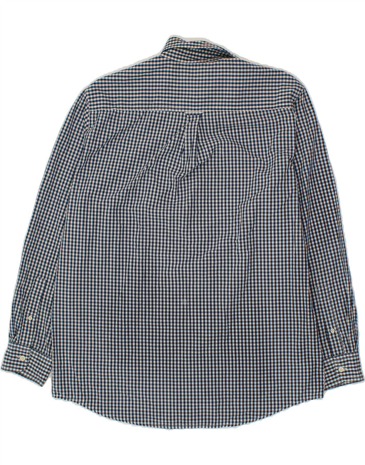 CHAPS Mens Easy Care Shirt Large Navy Blue Gingham Cotton Vintage Chaps and Second-Hand Chaps from Messina Hembry 