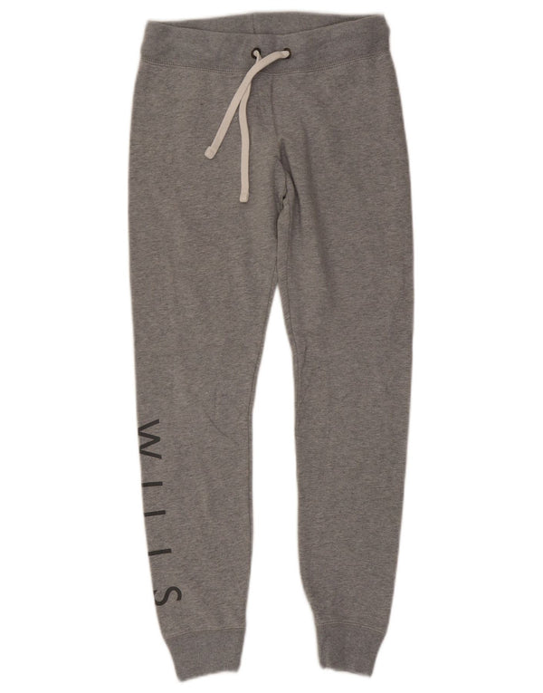 Jack Wills Pantalon de survêtement graphique pour femme Joggers UK 6 XS Gris Coton