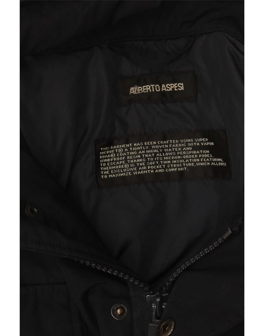 Alberto Aspesi Mens Military Padded Jacket UK 36 Small Black